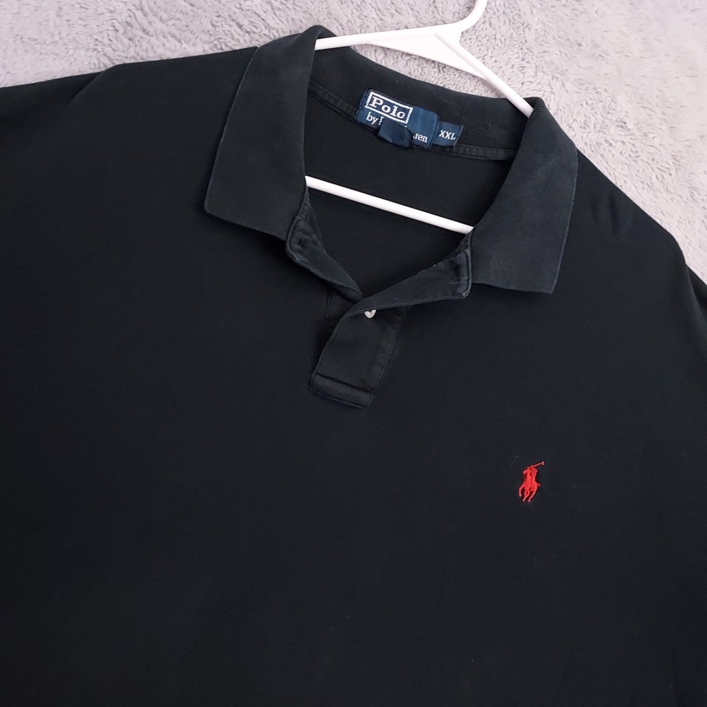 Polo Ralph Lauren Shirt Mens 2XL XXL Red Pony Faded Black Preppy Casual Outdoor